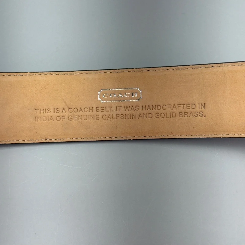 Coach Brown Calfskin Leather Belt